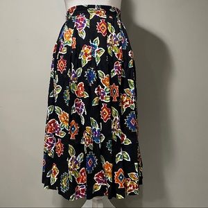 Printed Black/Colorful Circle Skirt